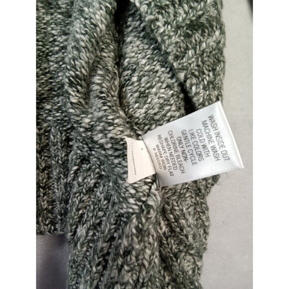 Croft & Barrow large Green White button up sweater 3/4  Mock Neck - Picture 10 of 11